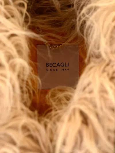 Becagli Fur Effect Wool Coat Coats Beige In Brown