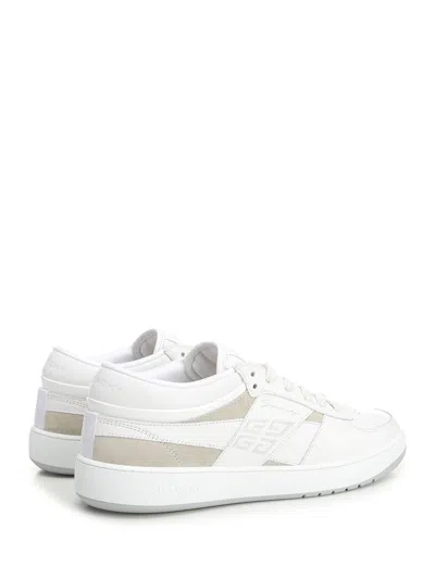 Givenchy G Move White Low Top Sneakers With Logo Detail On The Side In Leather Man