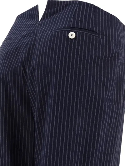 Ines De La Fressange Pinstripe Button-embellished Trousers In Black