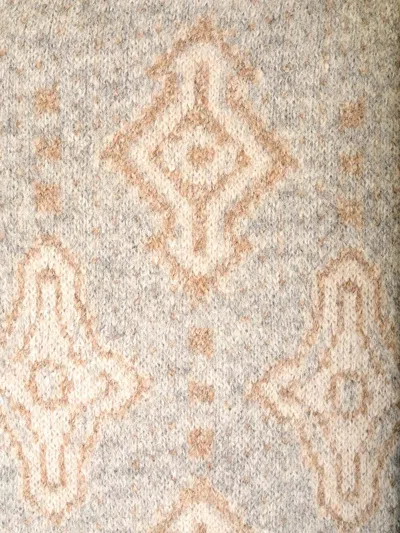Brunello Cucinelli Geometric Jacquard Turtleneck Sweater In Gray