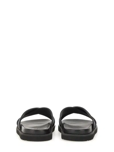 Versace Greca Jacquard Flat Slides In Black