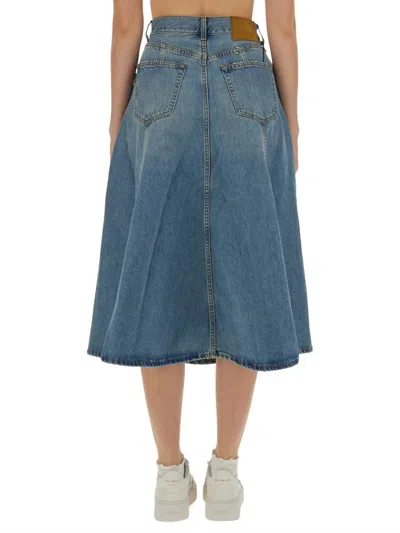 Haikure Serenity Denim Midi Skirt In Blue