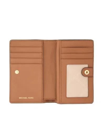 Michael Kors Textured Leather Fold-over Wallet In Brown