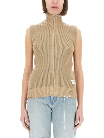 Mm6 Maison Margiela Mm6 By Maison Margiela High Collar Knitted Vest