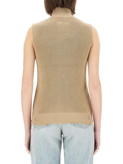 Mm6 Maison Margiela Mm6 By Maison Margiela High Collar Knitted Vest