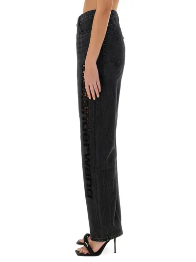 Alexander Wang T T By Alexander Wang Wide-leg Cut-out Denim Jeans In Blue