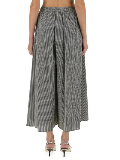Alysi Flowing Striped Maxi Skirt In Gray