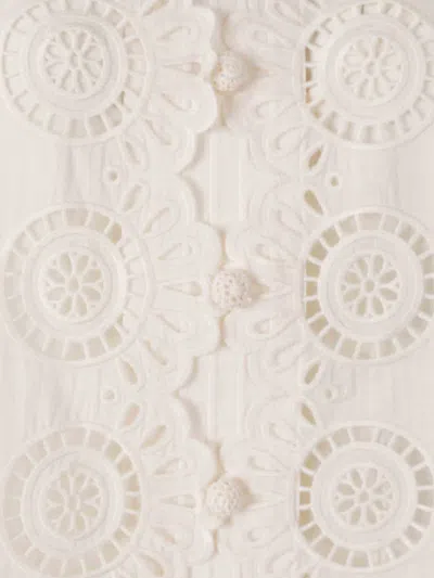 Zimmermann Womens Ivory Lucky Embroidered Cotton Blouse In Yellow