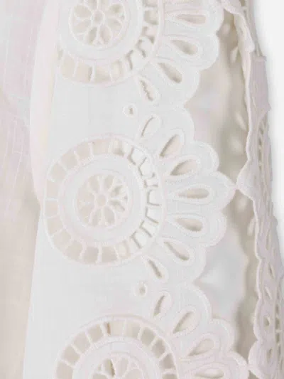 Zimmermann Womens Ivory Lucky Embroidered Cotton Blouse In Yellow