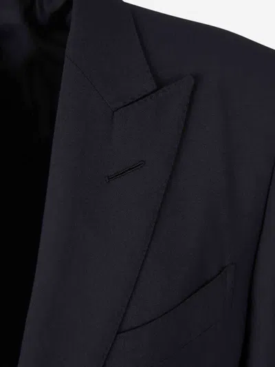 Tom Ford Plain Wool Suit In Blue