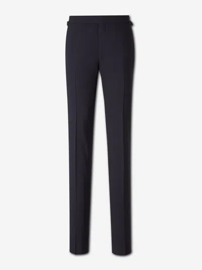 Tom Ford Plain Wool Suit In Blue