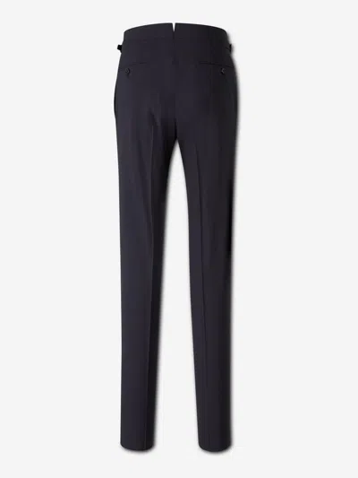 Tom Ford Plain Wool Suit In Blue