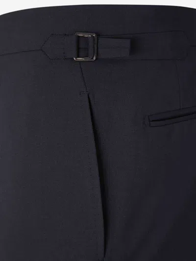 Tom Ford Plain Wool Suit In Blue