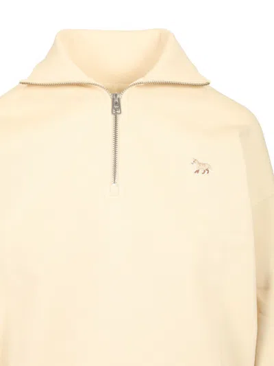 Maison Kitsuné Half Zip Sweatshirt Sweatshirts Beige