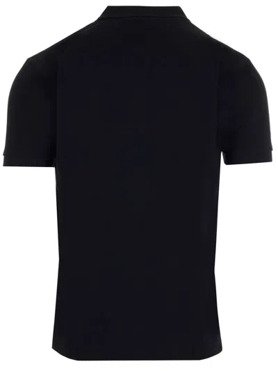 Comme Des Garçons Play Polo Shirt With Ribbed Collar And Straight Hem In Black