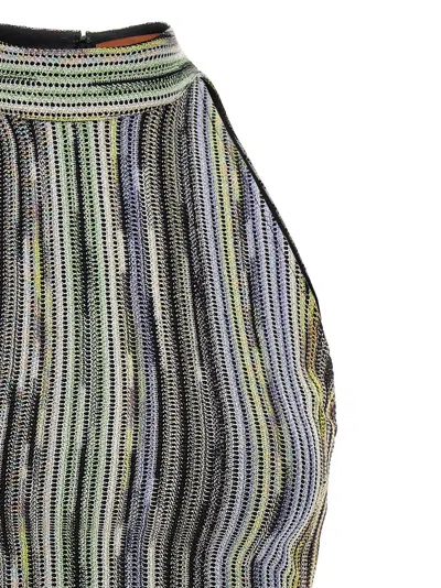 Missoni Striped Knit Halter Neckline Sleeveless Dress In Multi