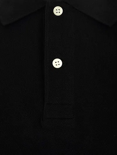 Comme Des Garçons Play Polo Shirt With Ribbed Collar And Straight Hem In Black
