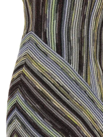 Missoni Striped Knit Halter Neckline Sleeveless Dress In Multi