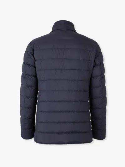 Herno La Giacca Water Resistant Down Blazer With Removable Bib In Blue
