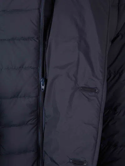 Herno La Giacca Water Resistant Down Blazer With Removable Bib In Blue