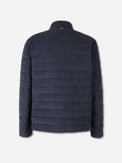 Herno Quilted Down Shirt Jacket In Blue