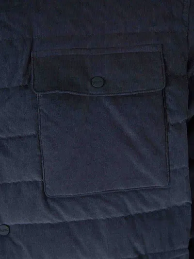 Herno Quilted Down Shirt Jacket In Blue