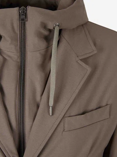 Herno Resort Blazer In Nylon Comfort Stretch In Brown