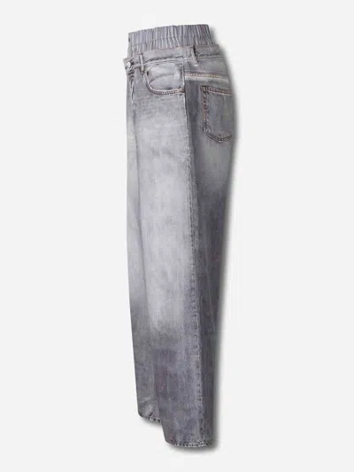 Acne Studios Printed Cotton Poplin Wide-leg Pants In Gray