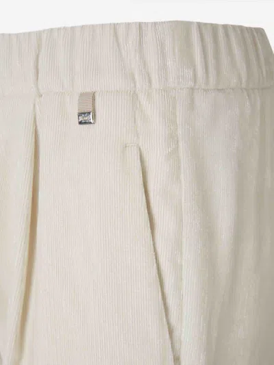 Herno Straight Corduroy Pants In White