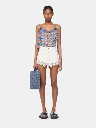 Rabanne Paisley-print Satin Top In Bandana Cream