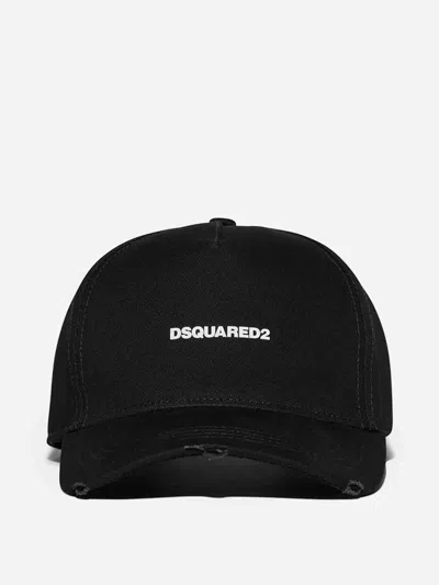 Dsquared2 Dsquared Men Hat Wit Logo In Black