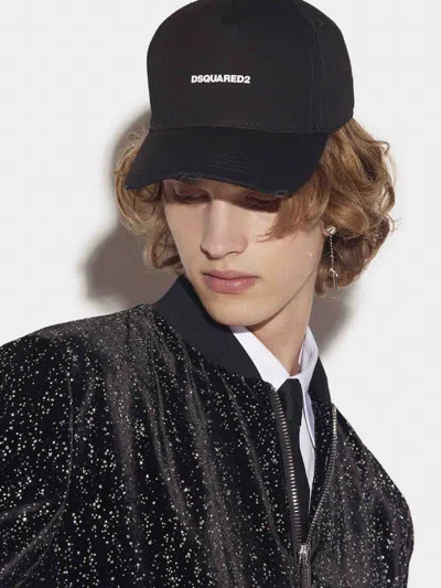 Dsquared2 Dsquared Men Hat Wit Logo In Black