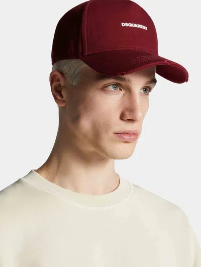 Dsquared2 Mini-logo Baseball Cap In Burgundy