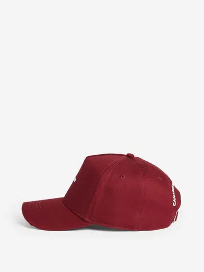 Dsquared2 Mini-logo Baseball Cap In Burgundy