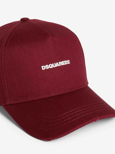Dsquared2 Mini-logo Baseball Cap In Burgundy