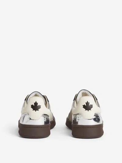 Dsquared2 Boxer Leather Sneakers In Brown
