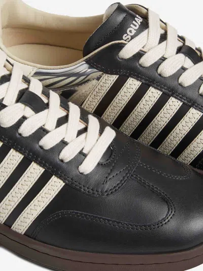 Dsquared2 Boxer Leather Sneakers In Brown