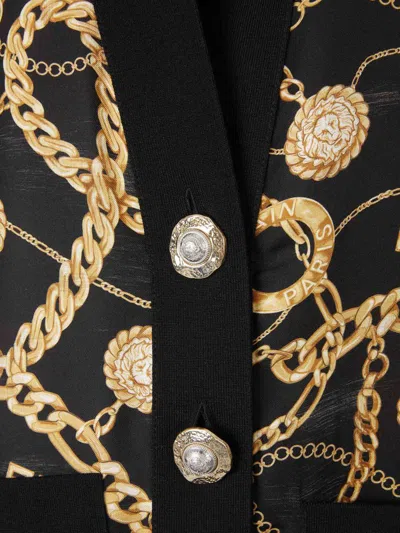 Balmain Chain Print Silk And Wool Cardigan