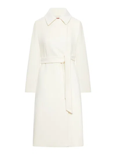 Max Mara Wool Robe Coat In White