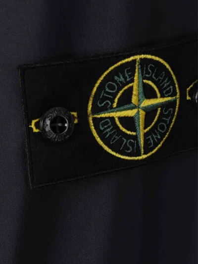 Stone Island Men Soft Shell-r Technology Logo Jacket In Blue