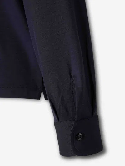 Herno Resort Polo Shirt In Soft Wool Knit In Blue