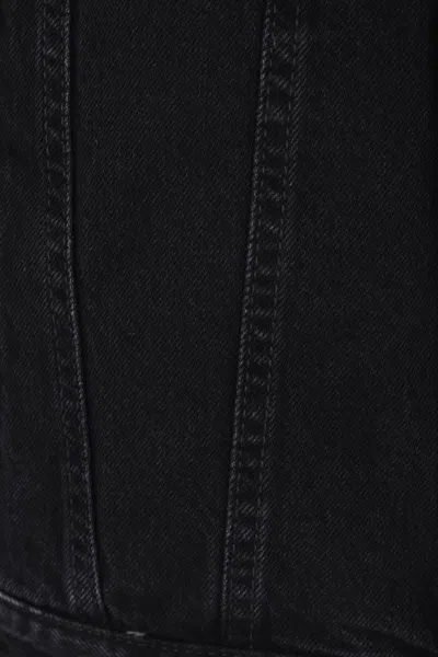Dsquared2 Black Jacket With Classic Collar And Embossed Logo On The Front In Denim Man In Black