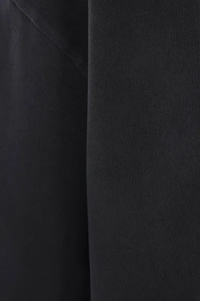 Amiri Black Crewneck T-shirt With Logo Lettering On Front And Rear In Blue
