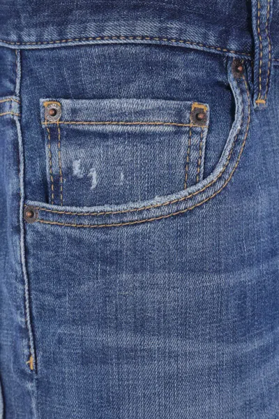 Dsquared2 Blue Jeans With Ripped Details And Logo Patch On The Rear