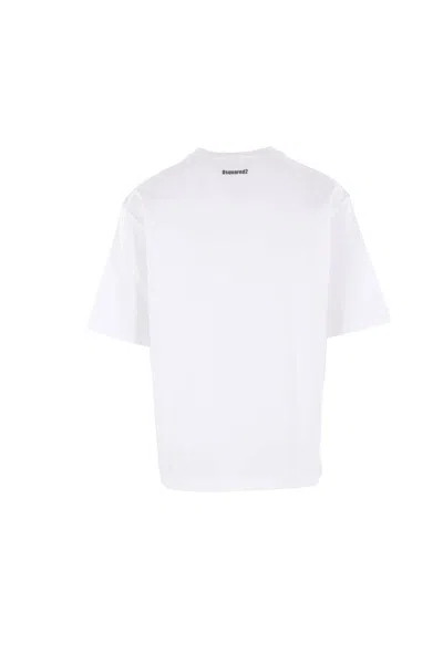 Dsquared2 Loose Fit Crew-neck T-shirt With Print In White