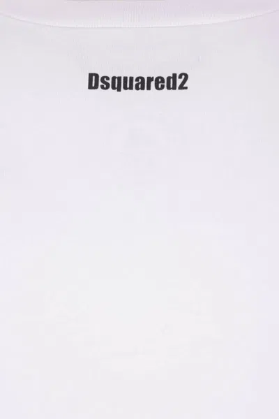 Dsquared2 Loose Fit Crew-neck T-shirt With Print In White