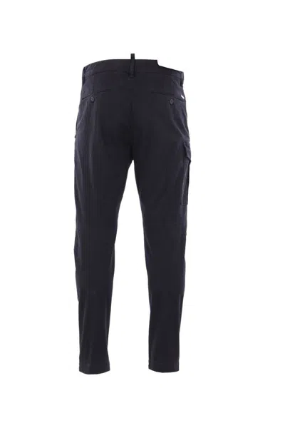 Dsquared2 Cotton Cargo Pant Trousers With Multiple Pockets In Black