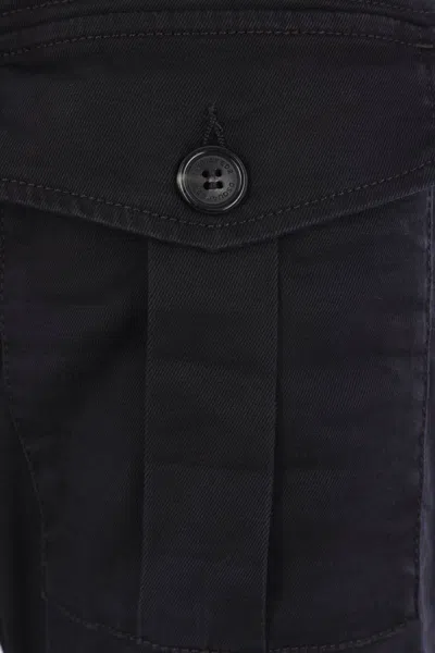 Dsquared2 Cotton Cargo Pant Trousers With Multiple Pockets In Black