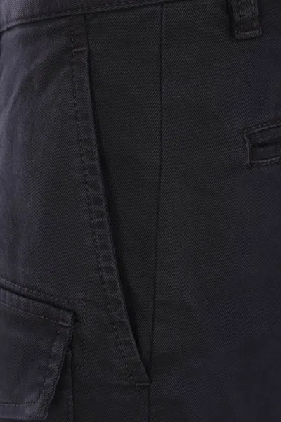 Dsquared2 Cotton Cargo Pant Trousers With Multiple Pockets In Black