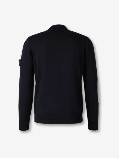 Stone Island Lightweight Wool Crew Neck Pullover In Black
